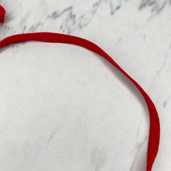 Red ID Badge Holder School Work Lanyard Necklace with Clasp - Picture 4 of 10